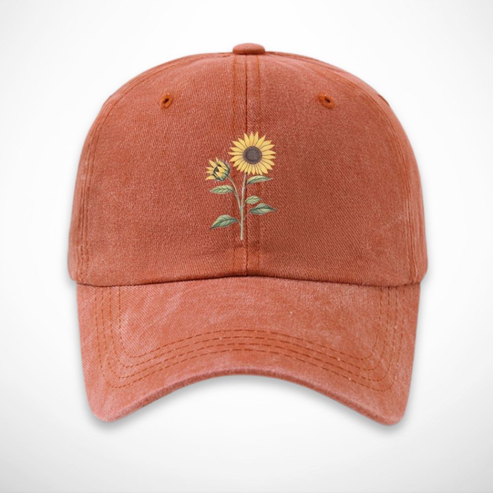 Casquette Aubin – casquette en coton délavé avec broderie tournesol