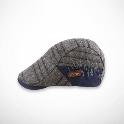 Casquette Viggo – casquette plate en coton à carreaux