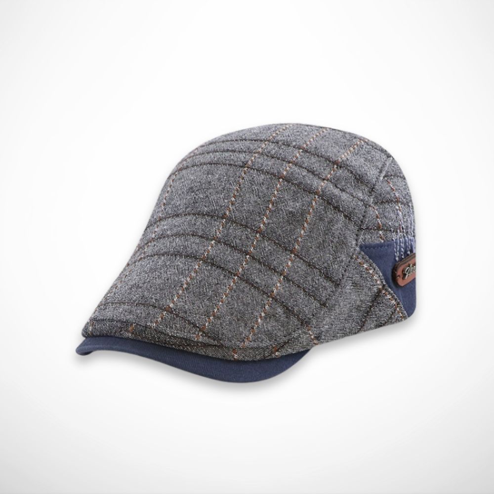 Casquette Viggo – casquette plate en coton à carreaux