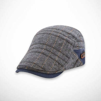 Casquette Viggo – casquette plate en coton à carreaux