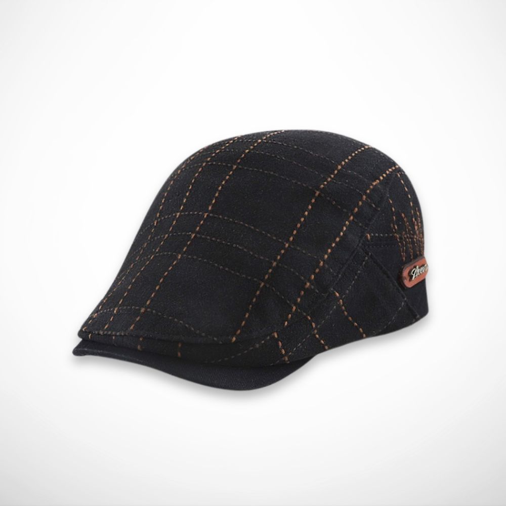 Casquette Viggo – casquette plate en coton à carreaux