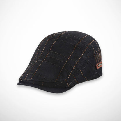 Casquette Viggo – casquette plate en coton à carreaux