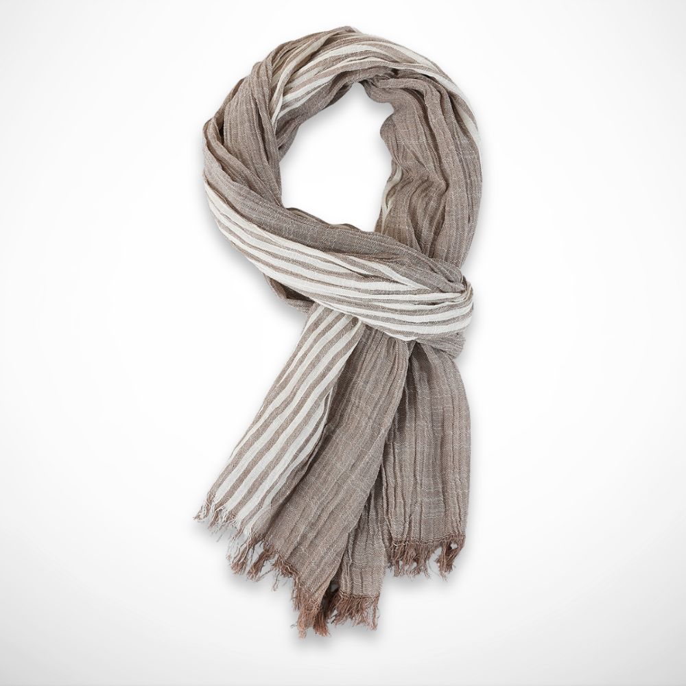 Numa Shawl – lightweight striped viscose shawl for mid-season