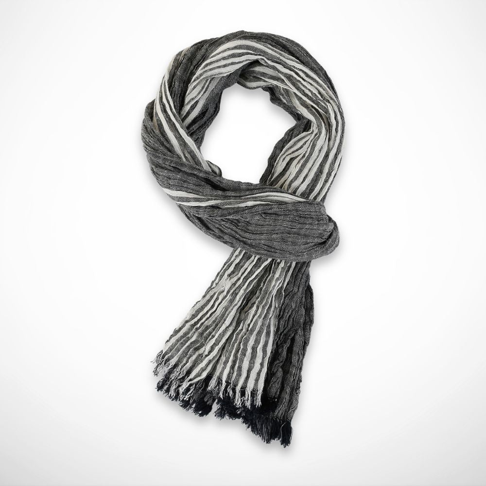 Numa Shawl – lightweight striped viscose shawl for mid-season