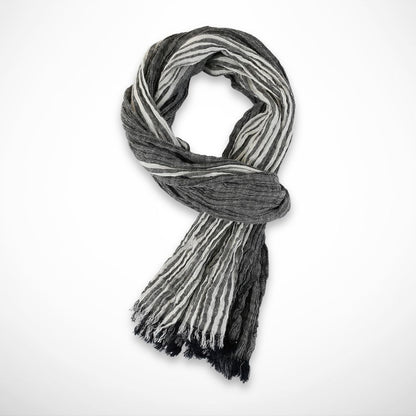 Numa Shawl – lightweight striped viscose shawl for mid-season