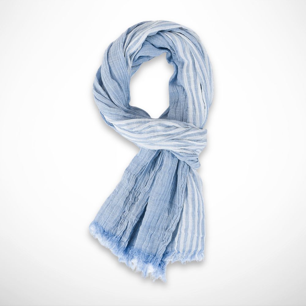 Numa Shawl – lightweight striped viscose shawl for mid-season