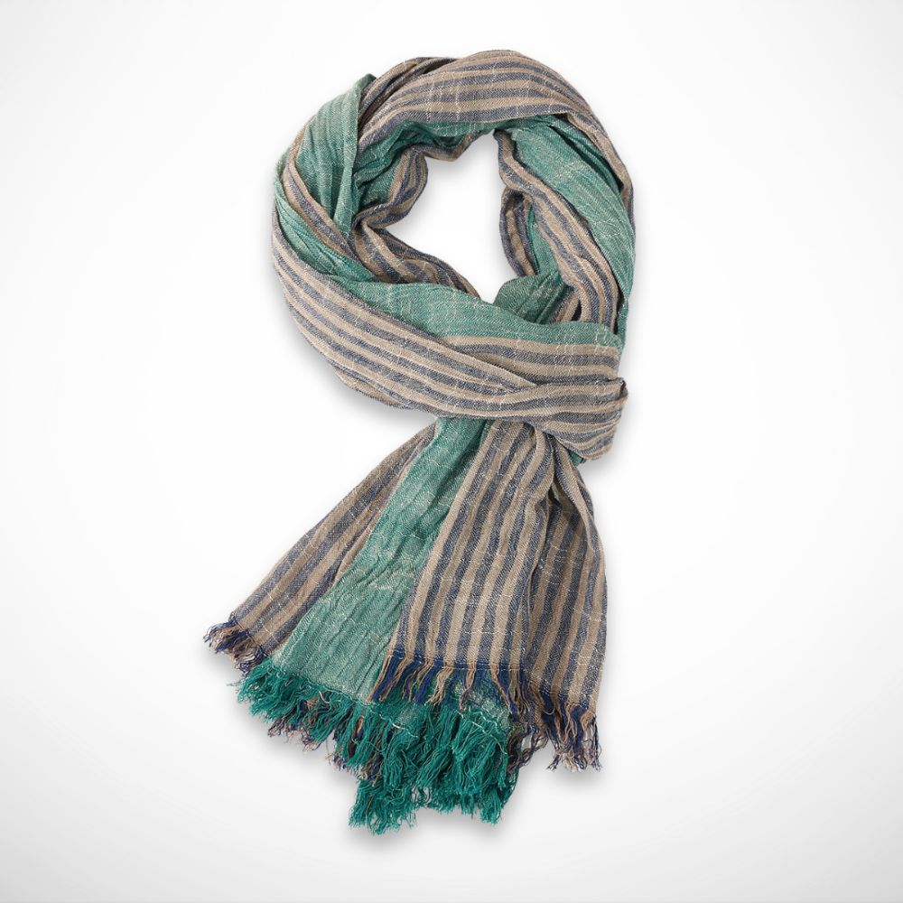 Numa Shawl – lightweight striped viscose shawl for mid-season
