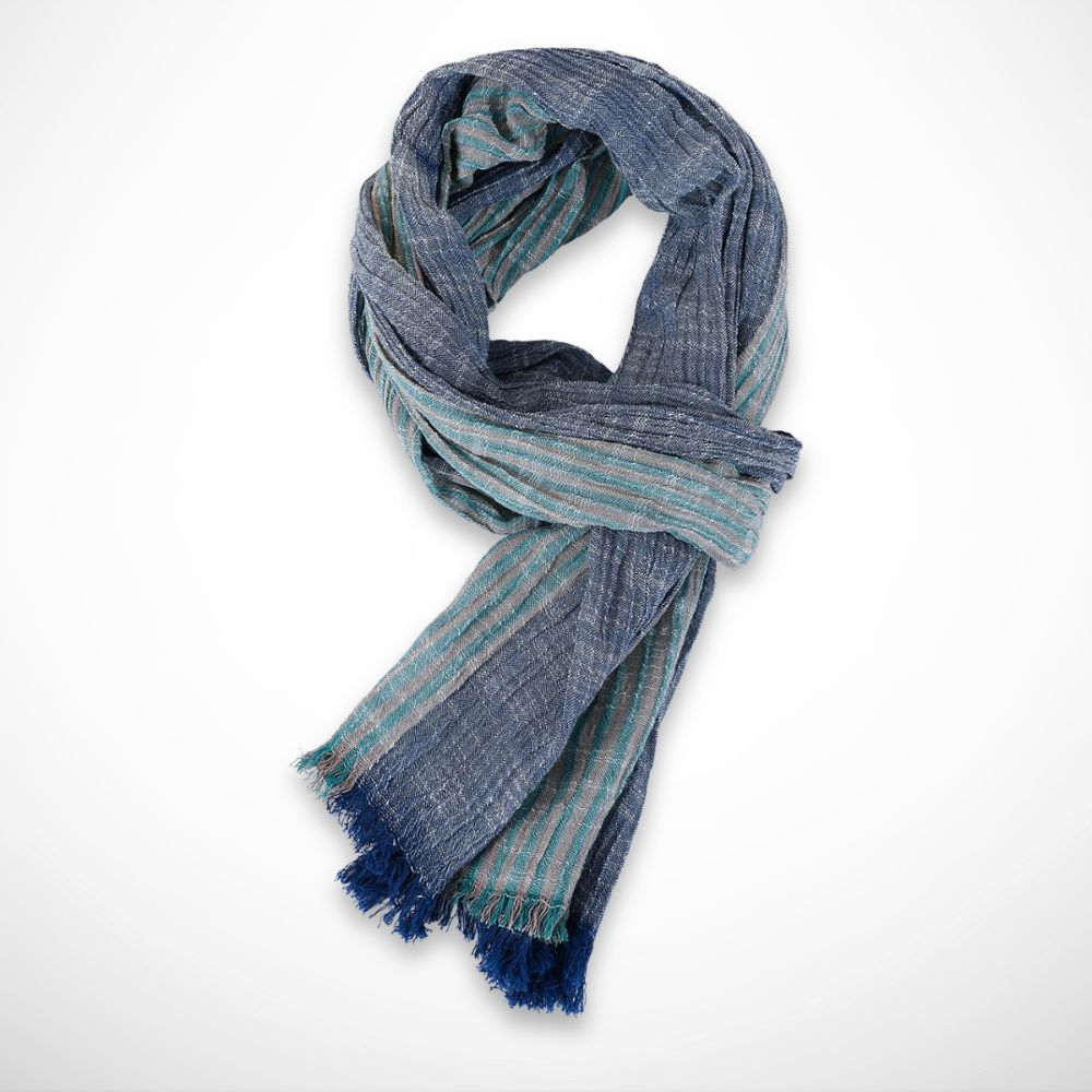 Numa Shawl – lightweight striped viscose shawl for mid-season