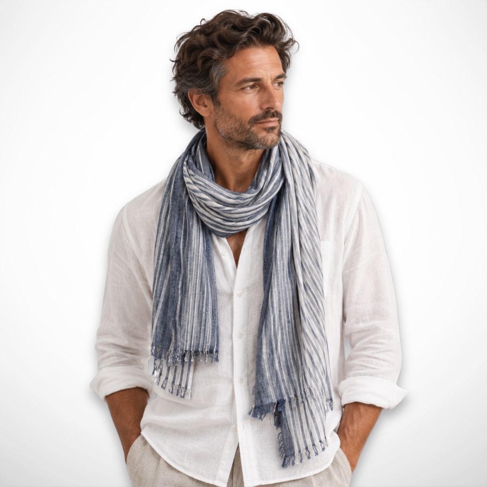 Numa Shawl – Large lightweight striped stole