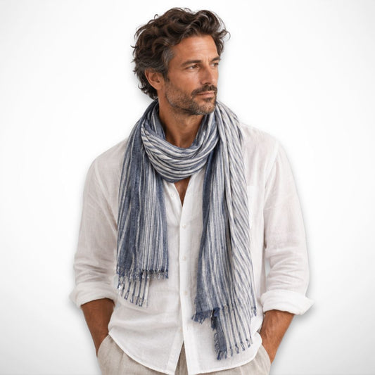 Numa Shawl – Large lightweight striped stole