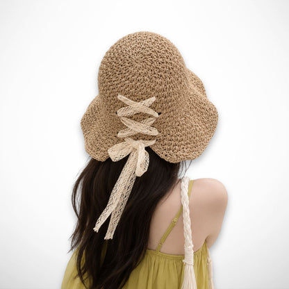 Chapeau Coline – chapeau de soleil tressé à lacet arrière