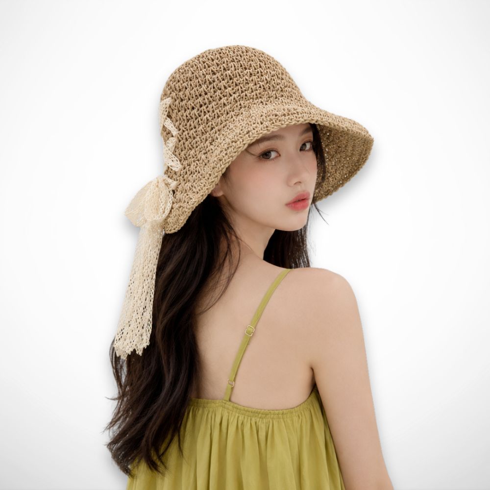 Chapeau Coline – chapeau de soleil tressé à lacet arrière