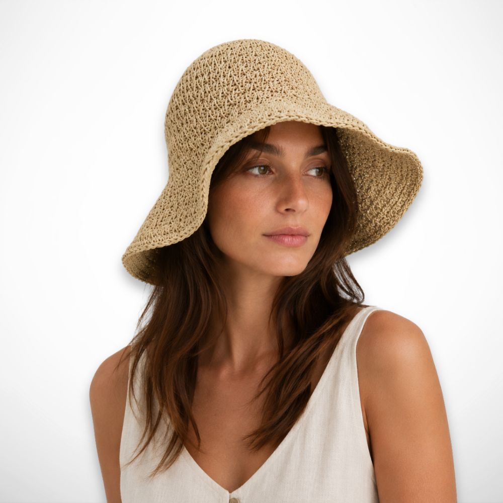 Chapeau Coline – chapeau de soleil tressé à lacet arrière