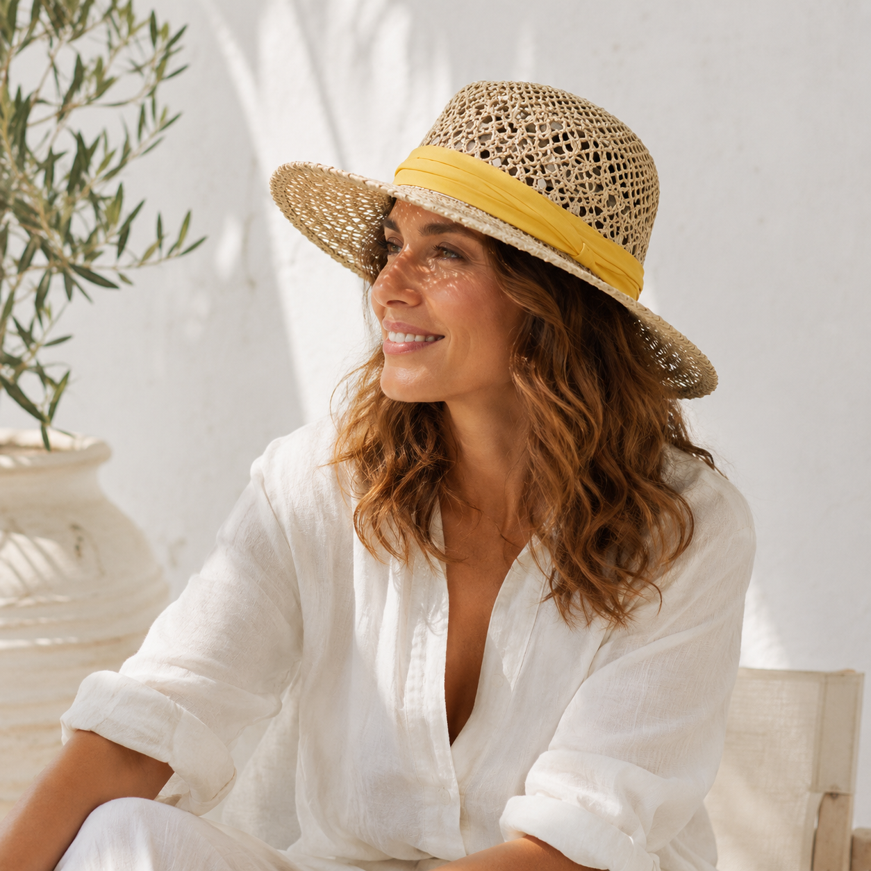 Canotier Albaïa – canotier ajouré en fibres tressées pour l’été