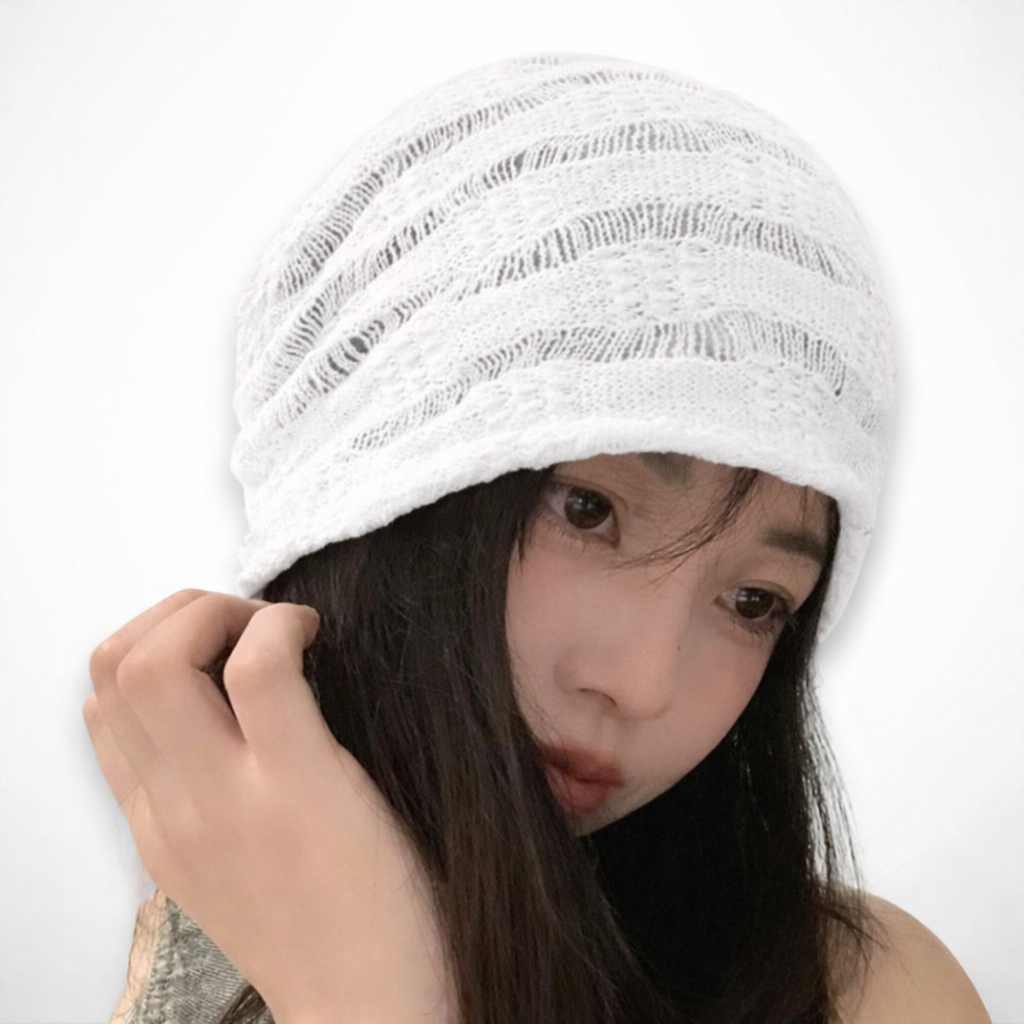 Breeze-Mütze mit Lochmuster – Leichte und atmungsaktive Mütze im Bohème-Stil