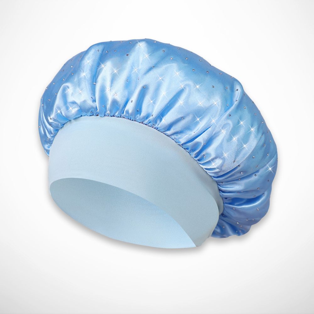 Mely Nachtmütze – Weicher Satin mit Strassverzierungen