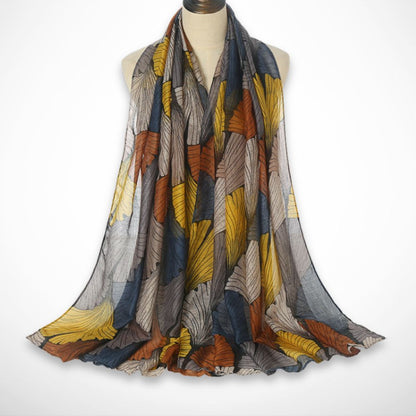Foulard Aveline – foulard léger à motif végétal pour le printemps et l’été