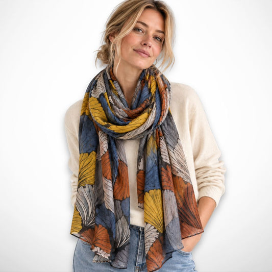 Foulard Aveline – Leichtes Tuch mit Pflanzenmotiv