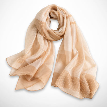 Foulard Isaline – Étole légère en soie à rayures