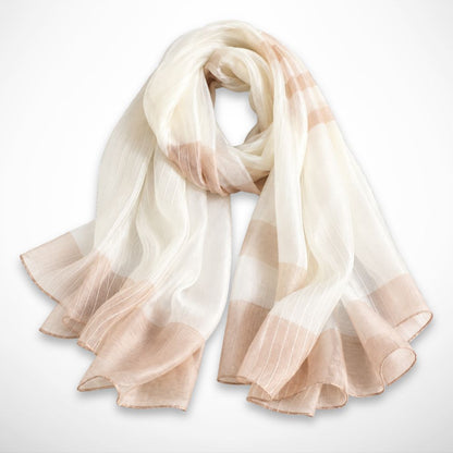 Foulard Isaline – Étole légère en soie à rayures