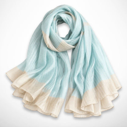 Foulard Isaline – Étole légère en soie à rayures
