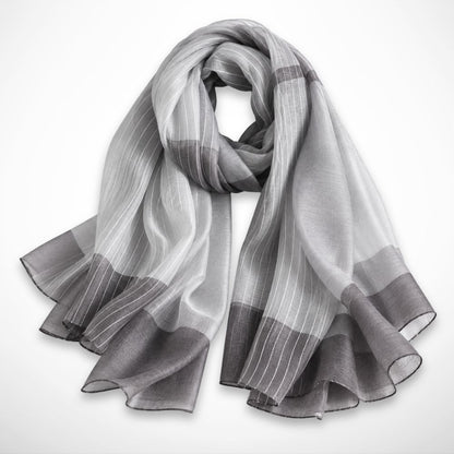 Foulard Isaline – Étole légère en soie à rayures