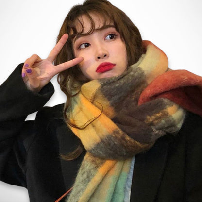 Aila-Schal – Große, mehrfarbige Karos, weich und warm