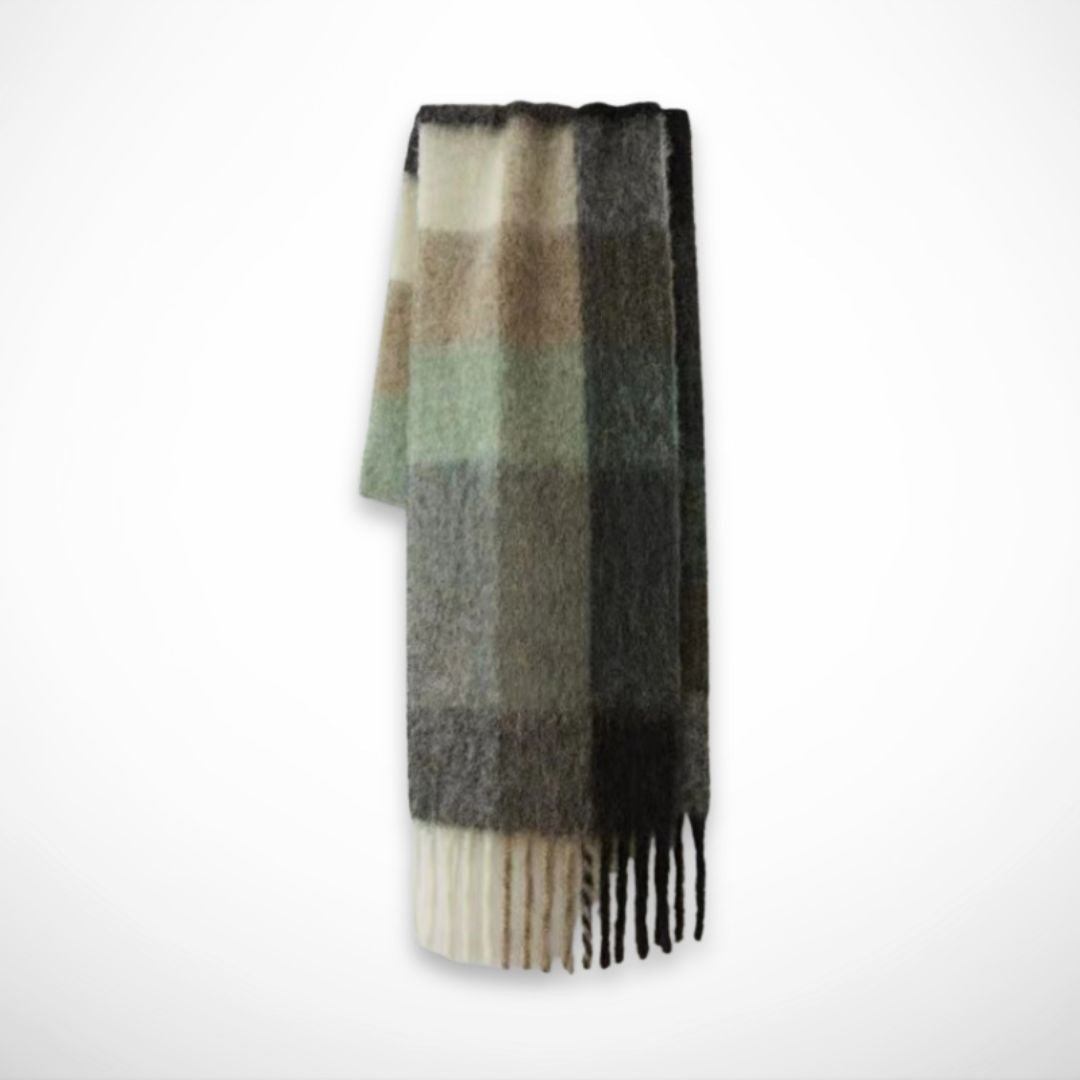 Écharpe Aila – Grand carreaux multicolores, douceur & chaleur