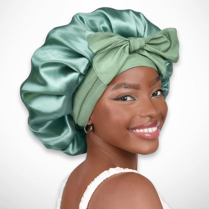 Bonnet de nuit Amara en satin – Protection douce des cheveux