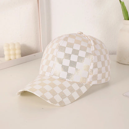casquette damier blanche