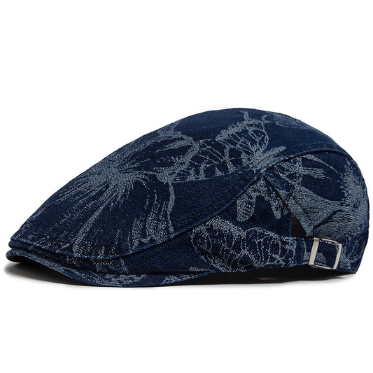 casquette plate jeans  bleu