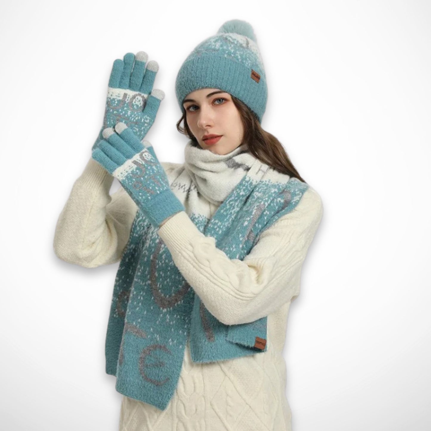 Ensemble Emy – Bonnet, écharpe & gants assortis