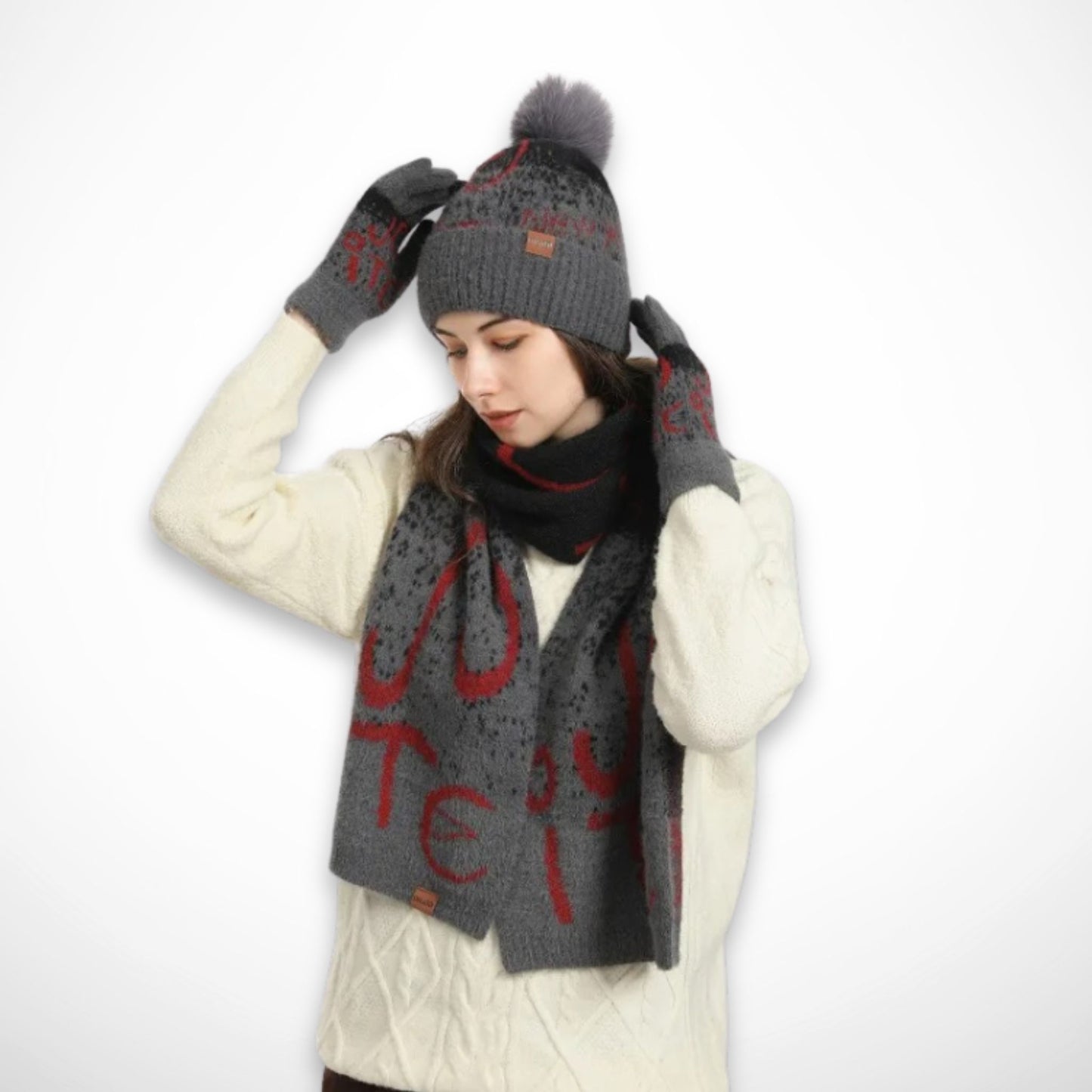 Ensemble Emy – Bonnet, écharpe & gants assortis