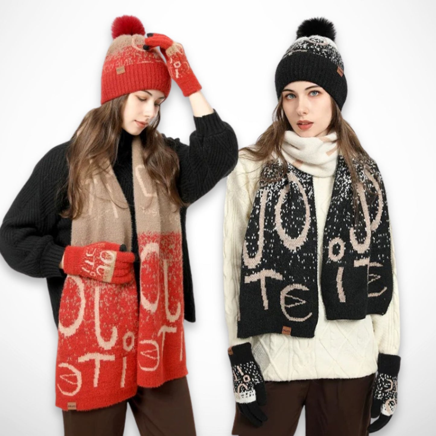 Ensemble Emy – Bonnet, écharpe & gants assortis