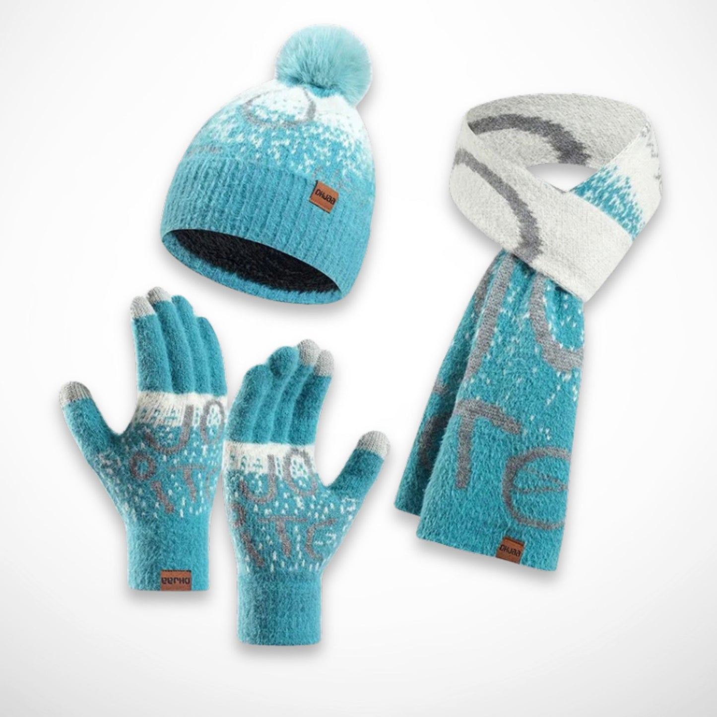 Ensemble Emy – Bonnet, écharpe & gants assortis