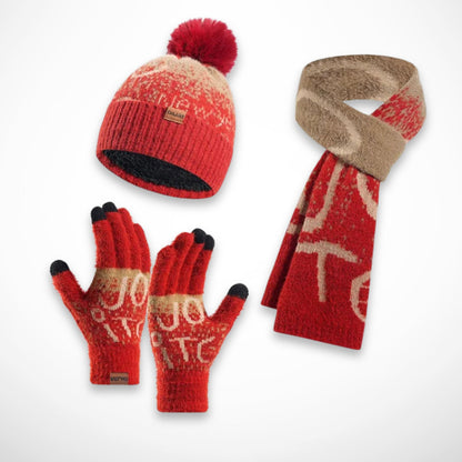 handschuhe mütze schal damen Emy Set – Damen-Mütze, Schal und Handschuhe im Set