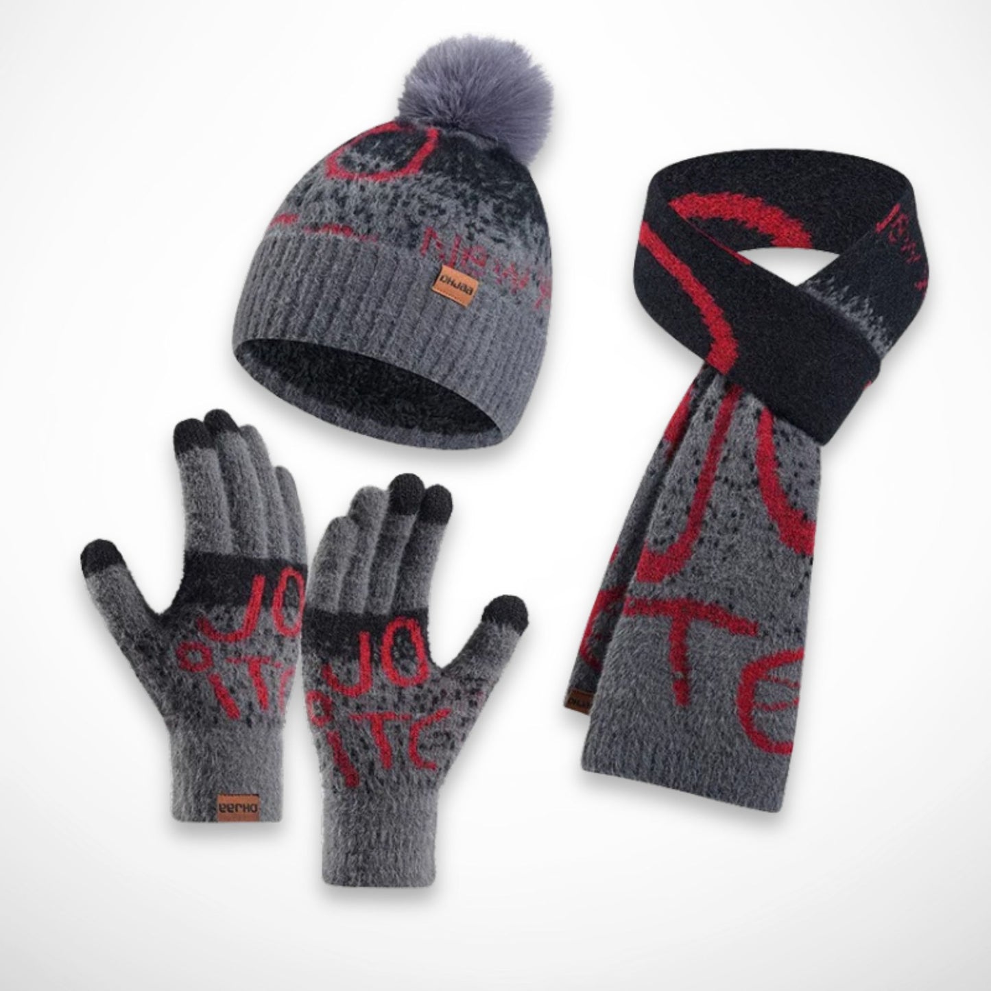 Ensemble Emy – Bonnet, écharpe & gants assortis