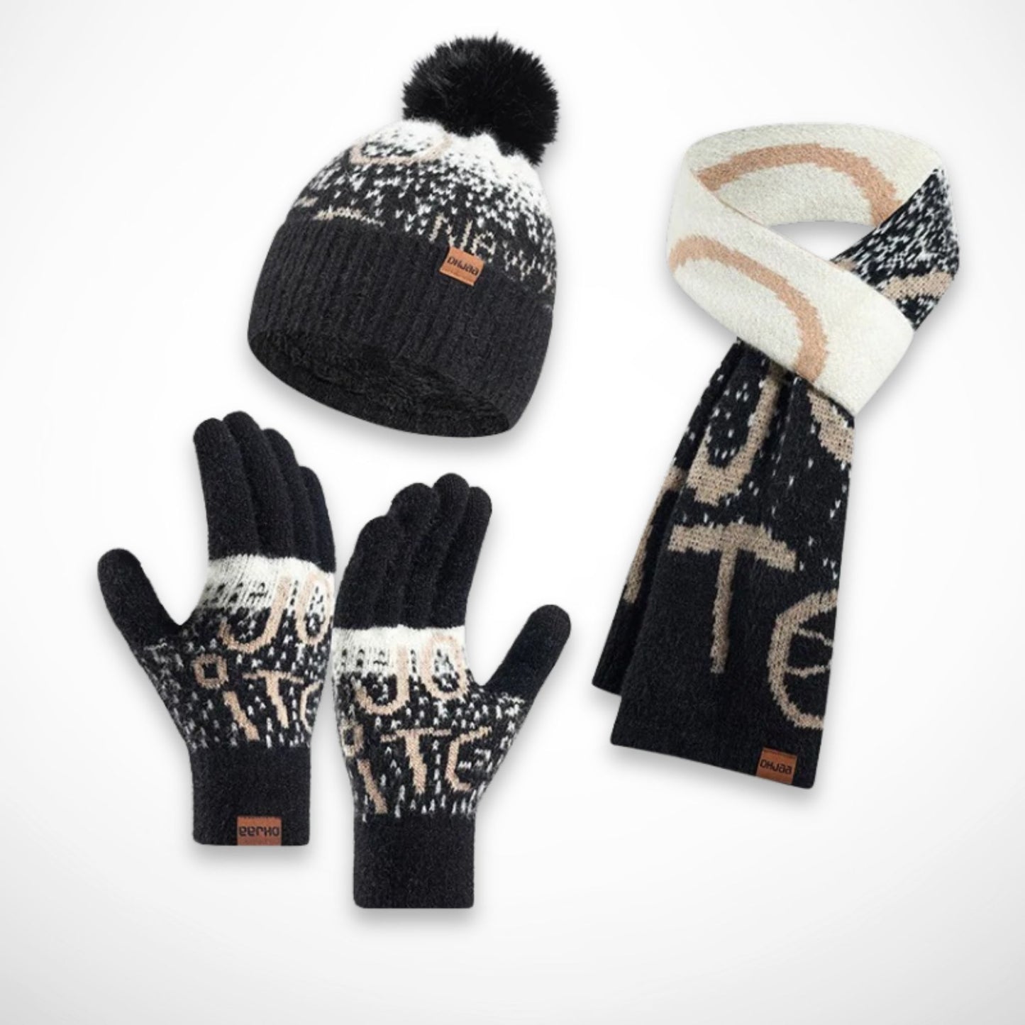 Ensemble Emy – Bonnet, écharpe & gants assortis