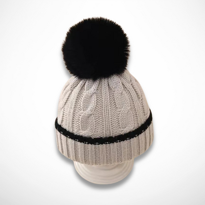 Twisted Pom-Pom Beanie