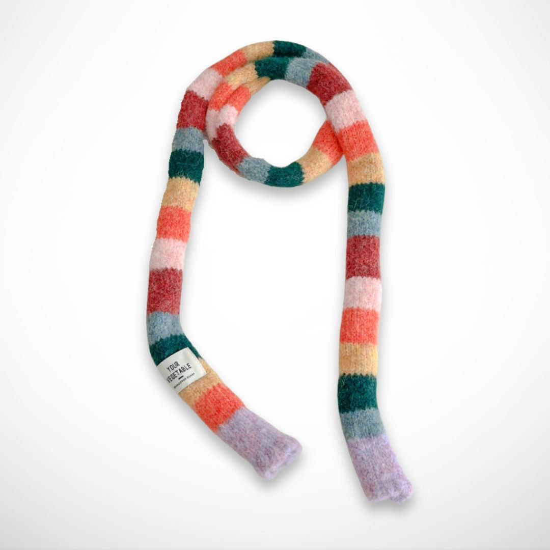 Langer, mehrfarbig gestreifter Schal – Dünner und warmer Schal für den Winter