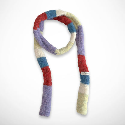 Langer, mehrfarbig gestreifter Schal – Dünner und warmer Schal für den Winter