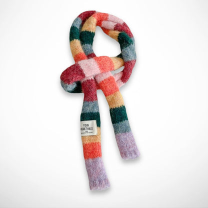 Langer, mehrfarbig gestreifter Schal – Dünner und warmer Schal für den Winter