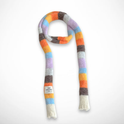 Langer, mehrfarbig gestreifter Schal – Dünner und warmer Schal für den Winter