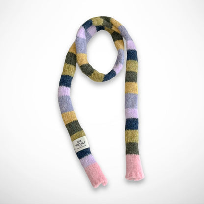 Langer, mehrfarbig gestreifter Schal – Dünner und warmer Schal für den Winter