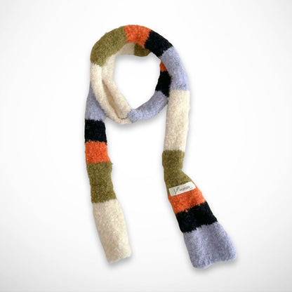 Langer, mehrfarbig gestreifter Schal – Dünner und warmer Schal für den Winter